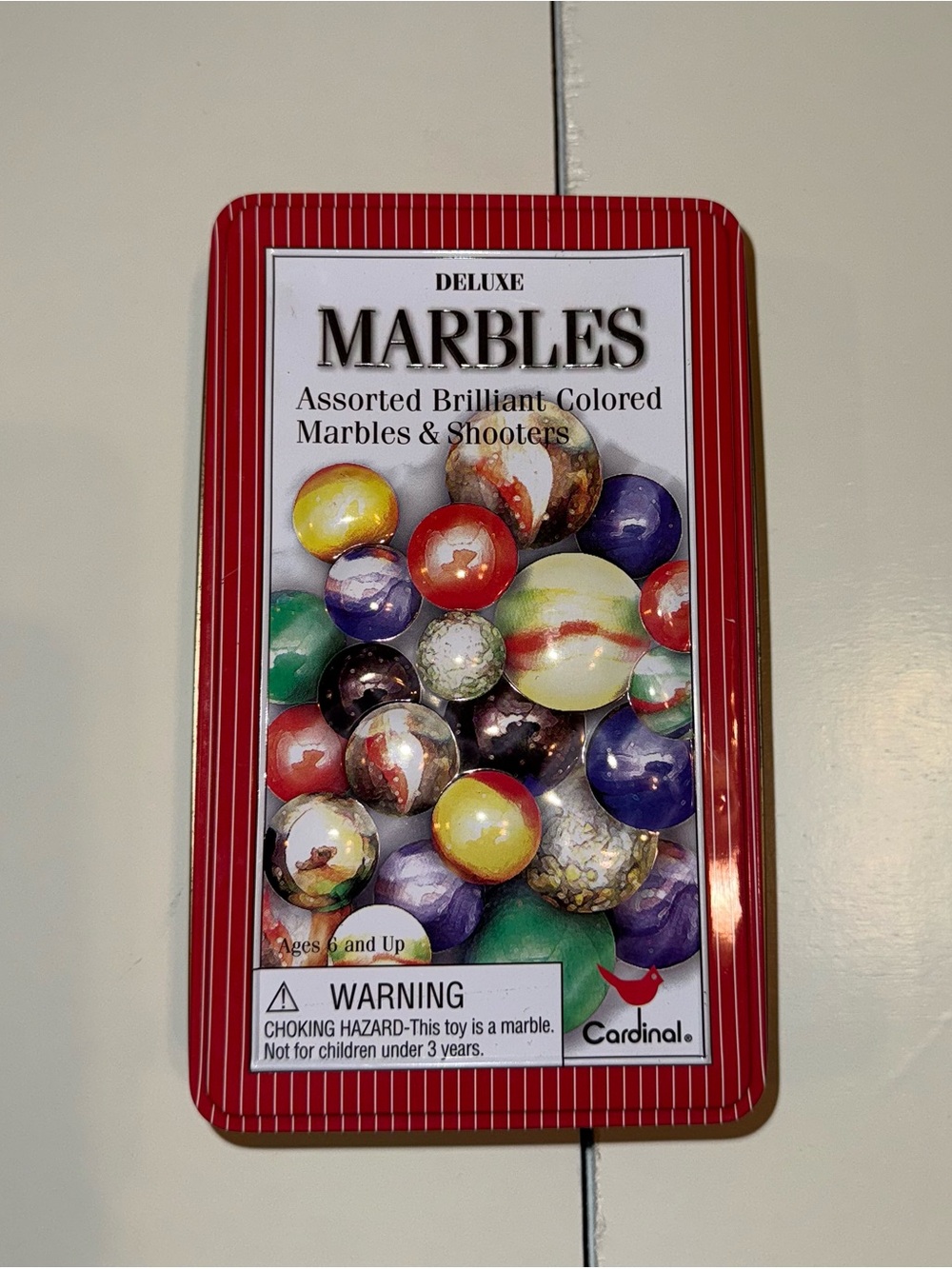 Cardinal- Deluxe Marbles Tin - Assorted Brilliant Colored Marbles & Shooters